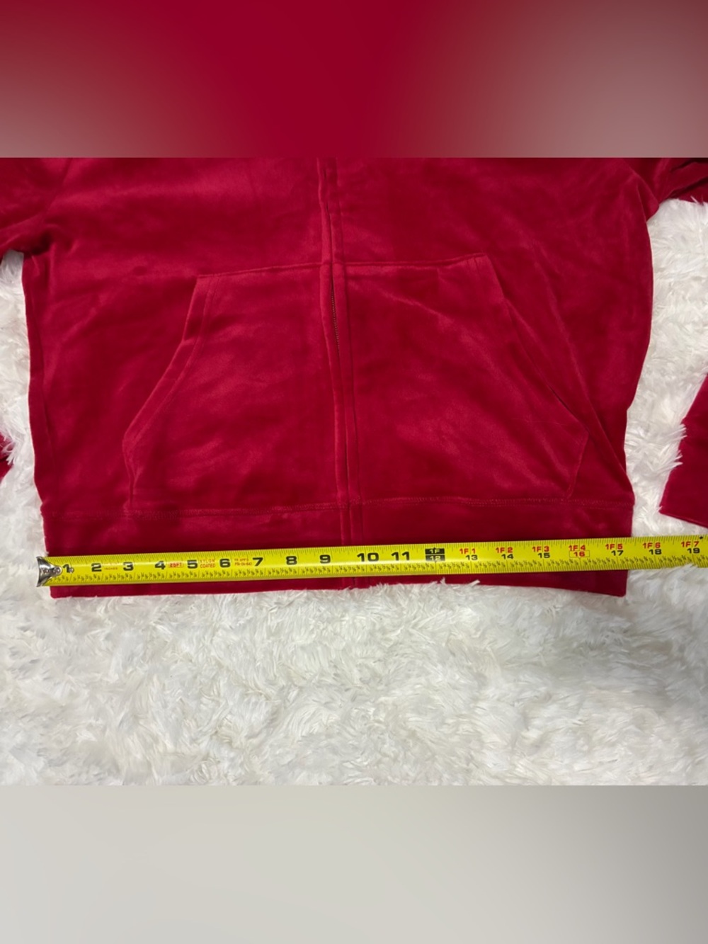 Juicy Couture Red Velour Zip Hoodie - Picture 9 of 10